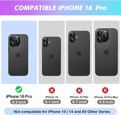 Miniatura 2 de MILPROX Compatible con iPhone 16 Pro Funda – con protector de pantalla – Compatible con MagSafe – Diseño magnético claro transparente – Que no se