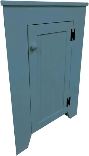 Miniatura 15 de Armario de esquina de madera maciza con puerta (salvia vieja)
