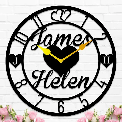 Miniatura 6 de Reloj de pared con brújula de metal personalizado con números romanos vintage, reloj de pared para inauguración de la casa, regalos de boda, regalo