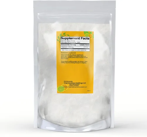 Miniatura 2 de Polvo puro de vitamina C sin pretensiones (2.2 lbs) de ácido ascórbico, bolsa resellable