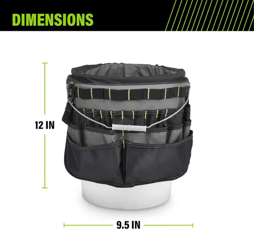 Miniatura 4 de AWP Organizador de herramientas de cubo de 51 bolsillos para cubos de 5 galones, bolsa de herramientas utilitaria resistente al agua de servicio