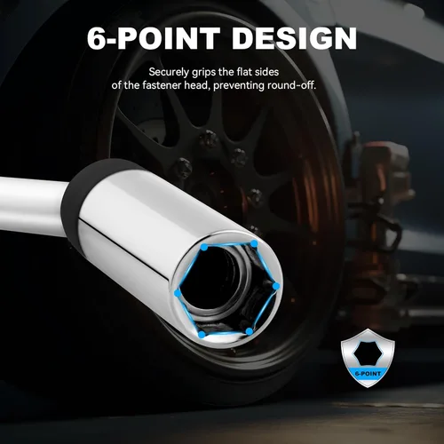 Miniatura 5 de Reniteco Bujía giratoria magnética de 5/8 pulgadas, unidad de 3/8 pulgadas x barra de extensión de 8 pulgadas, acero Cr-V, giro de 360 grados
