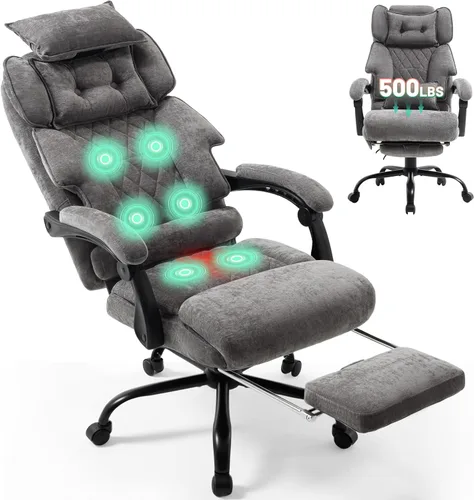 Miniatura 21 de Massage Office Chair with Foot Rest,6 Points Vibration & Heat Executive Office Chairs for Heavy People,500LBS Big and Tall Office Chair,Ergonomic