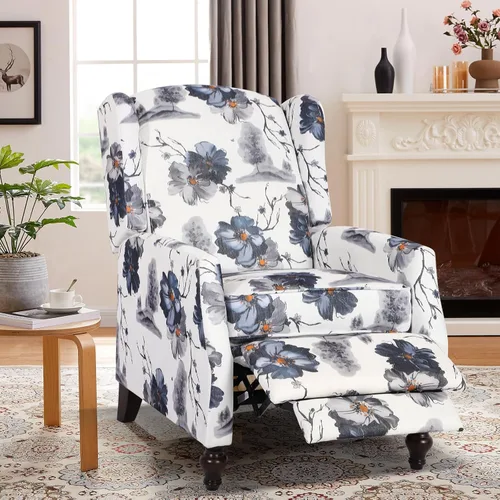 Miniatura 13 de Silla Reclinable Wingback con Masaje y Calor de Cuero PU Silla de Brazo con Mecanismo Push Back, Silla Reclinable para Sala de Estar Dormitorio Cine