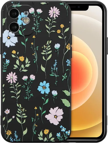 Miniatura 131 de RALEAVO Funda Floral para iPhone 12, Cubierta de Silicona Líquida con Bonito Patrón de Rama de Flores para Niñas y Mujeres, Funda Protectora de Goma
