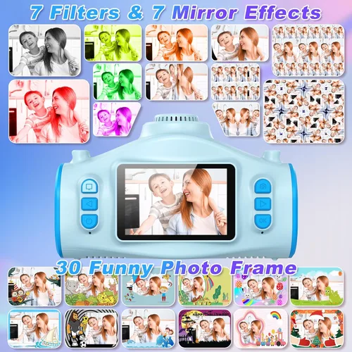 Miniatura 6 de Cámara para niños, cámara para niños con proyector, ofrece proyección, fotografía de 48 MP, grabación de video de 1080p, cámara digital para niños