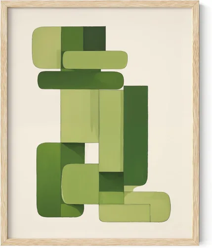Miniatura 283 de HAUS AND HUES Arte abstracto moderno para pared, arte de sala de estar azul y verde, obra de arte moderna para paredes, imagen minimalista para sala
