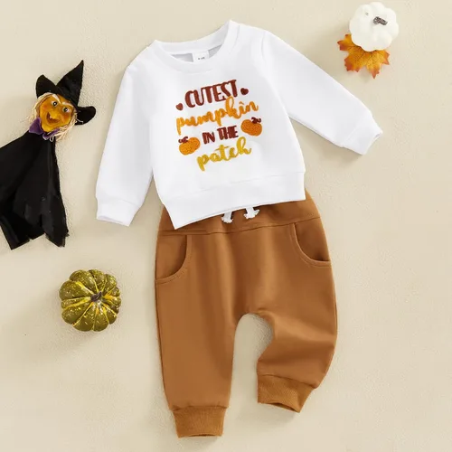 Miniatura 59 de BemeyourBBs Conjunto divertido de sudadera y pantalones de manga larga con letras divertidas para bebé niño y niño