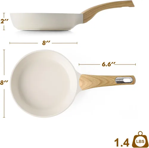 Miniatura 7 de SENSARTE Sartén de Cerámica Antiadherente Pequeña 8/9.5/11/12.5 Pulgadas Sartén de Tortilla Antiadherente, Sartén de Cocina de Chef Sin Toxicidad