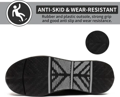 Miniatura 4 de ARCHINSERT Zapatos de punta de acero para hombres y mujeres, unisex, a prueba de pinchazos, zapatos de seguridad transpirables y antideslizantes
