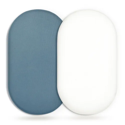 Miniatura 15 de Juego de 2 sábanas elásticas ultra suaves para moisés, ajuste universal para moisés, cuna de bebé, canasta de Moisés, colchón ovalado rectangular