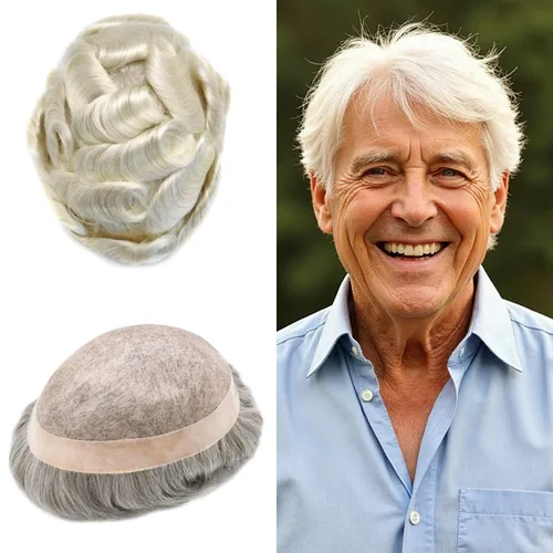 Miniatura 108 de Mens Toupee Hair Piece For Men Fine Mono Men Hair System Toupee For Men Hair Piece Real Human Hair System For Men Protesis Capilar Para Hombre 6x9