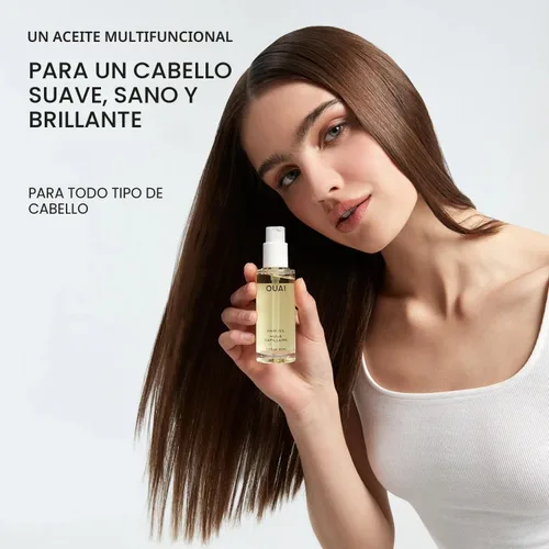 Miniatura 2 de OUAI Aceite para el cabello, aceite protector del calor del cabello para el control del encrespamiento, añade brillo y suaviza las puntas abiertas