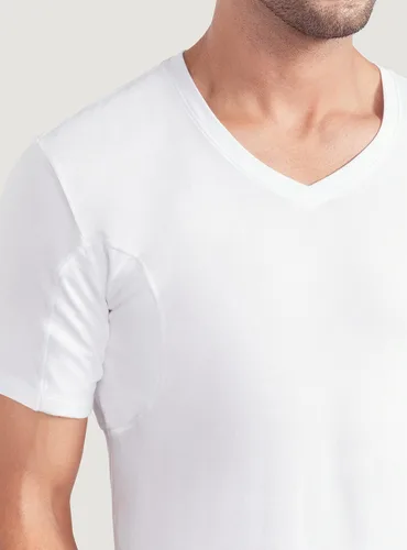 Miniatura 4 de DAVID ARCHY Men's Undershirt with Underarm Sweat Proof Pads, Bamboo Rayon T-Shirt Odor Defense Tees for Men, 2-Pack