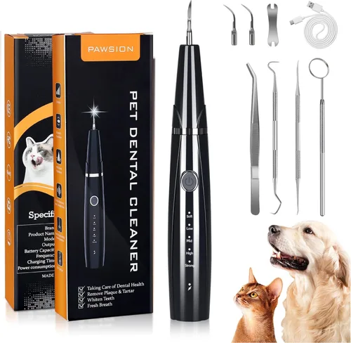 Removedor de placa de perro para dientes, kit de limpiador ultrasónico de dientes de mascotas con luz LED, herramientas dentales eléctricas seguras