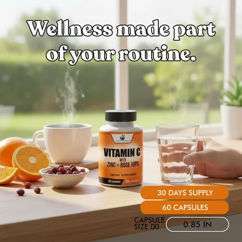Miniatura 4 de American Standard Supplements Vitamina C 2000mg, Zinc 40mg, y Escaramujo 50mg por Porción – Vegano, Sin Gluten, Sin OMG (60 Unidades)