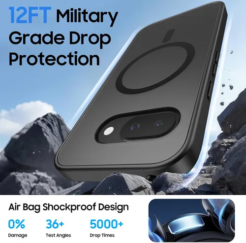 Miniatura 7 de Funda magnética para Google Pixel 9A, cartera magnética desmontable con tarjetero [compatible con MagSafe] de grado militar, a prueba de golpes