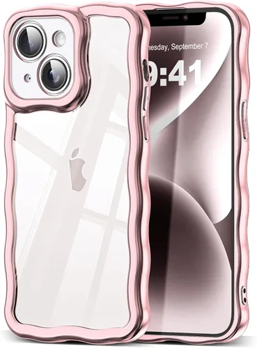 Miniatura 15 de SKYLMW Compatible con iPhone 6s Plus/6 Plus Case de 5.5", Linda Kawaii Marco Ondulado Rizado Forma de Marco Funda de Silicona Suave Resistente a