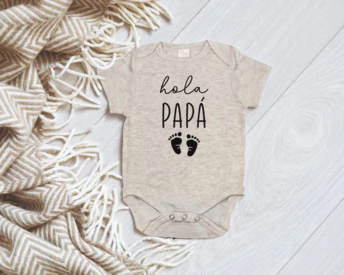 Miniatura 3 de Hola Papa - Body para bebé con anuncio de embarazo en español, regalo para nuevo papá