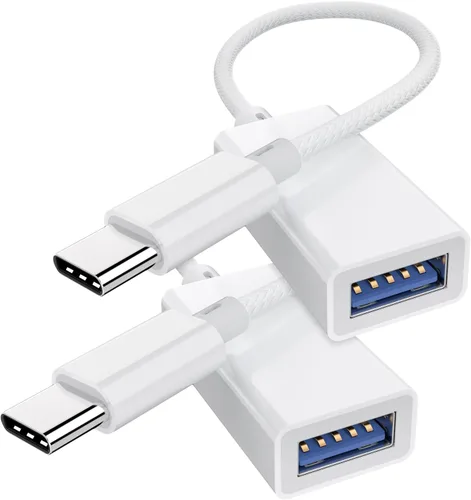 Adaptador USB C a USB 3.0 (paquete de 2), USB C macho a USB hembra OTG cable Thunderbolt3 a USB adaptador compatible con MacBook Pro/Air, iPad Pro,