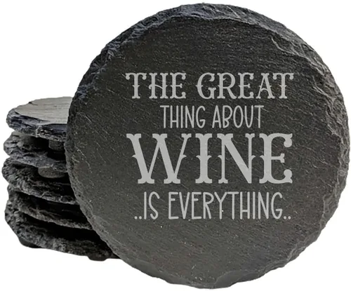 Miniatura 12 de Wine Not? Hilarious Drinking Wine is My Hobby Slate Coasters - Round Slate - Set of 8 Drinking Wine is Not My Habit