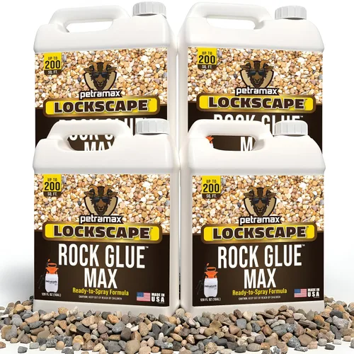 Miniatura 10 de PetraMax Lockscape - Pegamento de mantillo para paisajismo, 1 galón (fabricado en Estados Unidos), adhesivo de paisaje seguro para mascotas