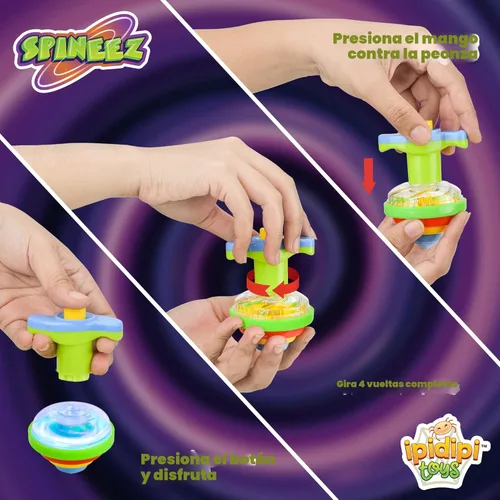 Miniatura 2 de IPIDIPI TOYS Spineez - Paquete de 12 juguetes giratorios LED para niños, ideales para rellenar calcetines navideños para niños, recuerdos de fiesta