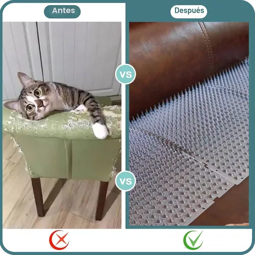 Miniatura 3 de Paquete de 8 alfombrillas disuasorias para gatos para exteriores e interiores, tapetes de entrenamiento disuasorio para mascotas, mantiene alejados