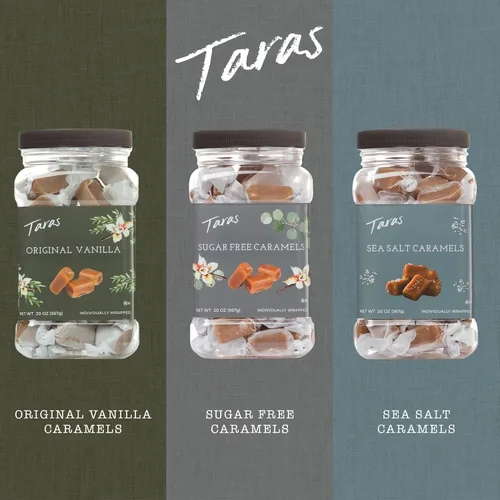 Miniatura 7 de Taras Gourmet Sea Salt Caramels All Natural Candy Creamy & Individually Wrapped with Real Butter (20 oz)