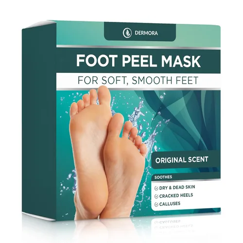 Miniatura 11 de DERMORA Mascarilla Exfoliante para Pies - Paquete de 2 Mascarillas Exfoliantes de Tamaño Regular para Pies Secos y Agrietados, Callos, Removedor