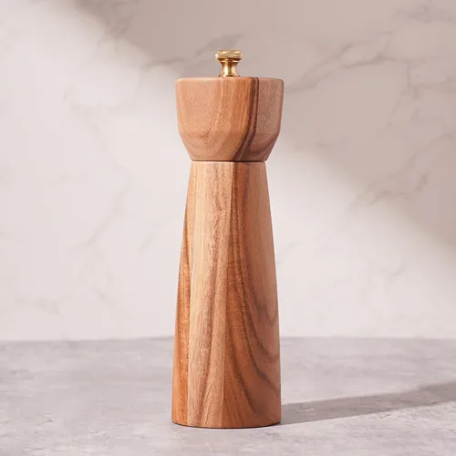 Miniatura 5 de Molinillo de pimienta, molinillo de pimienta con acero inoxidable ajustable, madera de acacia, 20.5 cm/8 pulgadas de altura, diámetro inferior: 6
