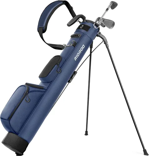 Miniatura 11 de Bolsa de Golf con Soporte, Bolsa de Golf Ligera Par 3 que Sostiene Hasta 7 Palos con Divisores Bidireccionales, Bolsillo Refrigerador, Correa