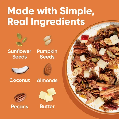Miniatura 4 de NuTrail Cereal de granola de nuez, nuez y canela, sin azúcar añadido, sin gluten, sin granos, keto, bajo en carbohidratos, desayuno saludable, 8
