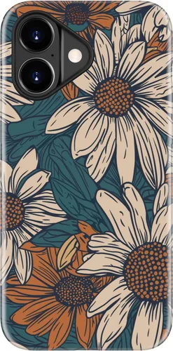 Miniatura 87 de Funda para iPhone 12 Mini, compatible con carga inalámbrica, protección de doble capa con elegante diseño de flores silvestres, silicona suave +