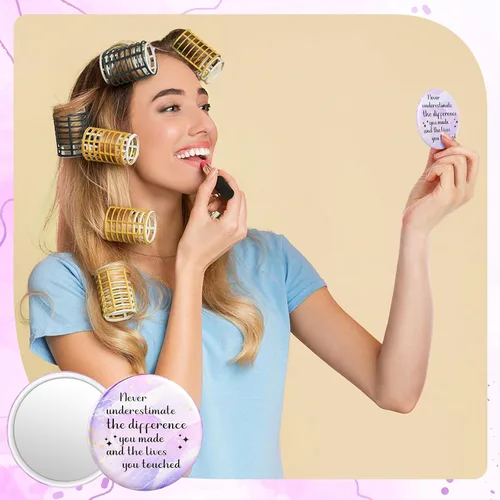 Miniatura 3 de Tradder 48 piezas de espejo compacto inspirador de 2.76 pulgadas, regalo de agradecimiento a los empleados de quinceañera, maquillaje monedero