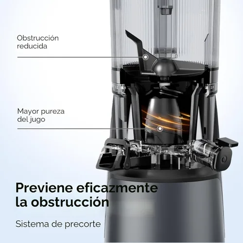 Miniatura 7 de EanOruus Máquinas exprimidoras 3 en 1 de prensa en frío con canal extra grande de 6.5 pulgadas, gran capacidad de 100 onzas, motor de CA, hace jugo