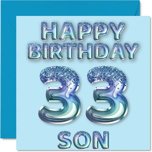Miniatura 76 de Stuff4 Tarjeta de primer cumpleaños para niños, globo de fiesta con purpurina azul, tarjetas de feliz cumpleaños para niño de 1 año, nieto, hijo, 57