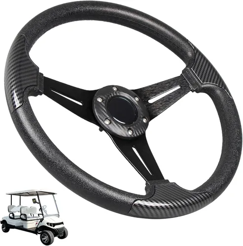 Miniatura 8 de Volante Universal para Club Car DS y Precedent con Marco de Aluminio Negro Adecuado para Carrito de Golf EZGO RXV & TXT, Yamaha..