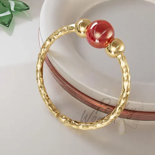 Miniatura 4 de Anillos de hélice de oro martillado 20G + ópalos + liso