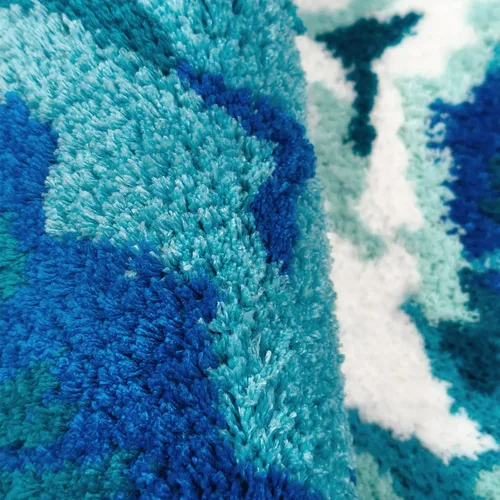 Miniatura 6 de USTIDE Alfombra de baño en forma de U, antideslizante, gruesa, peluda, azul, rosa, absorbente, alfombra de baño, decoración de granja, alfombra