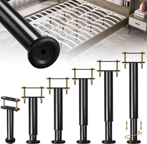 Miniatura 16 de 4 patas de soporte de cama de altura ajustable, patas de soporte de metal de 6 a 9 pulgadas debajo del marco de la cama, piezas de repuesto de patas