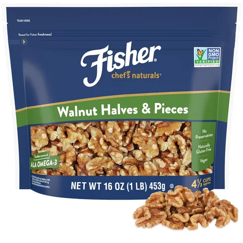 Miniatura 13 de Fisher - Nueces picadas, 16 onzas, nueces cultivadas en California, sin sal, naturalmente sin gluten, sin conservantes, sin OMG
