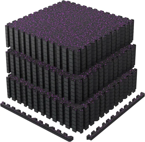 Miniatura 14 de AIRHOP - Alfombrillas de 0.79 pulgadas de grosor para equipos de ejercicio de 48 pies cuadrados, 12 piezas de goma superior mejorada con espuma EVA