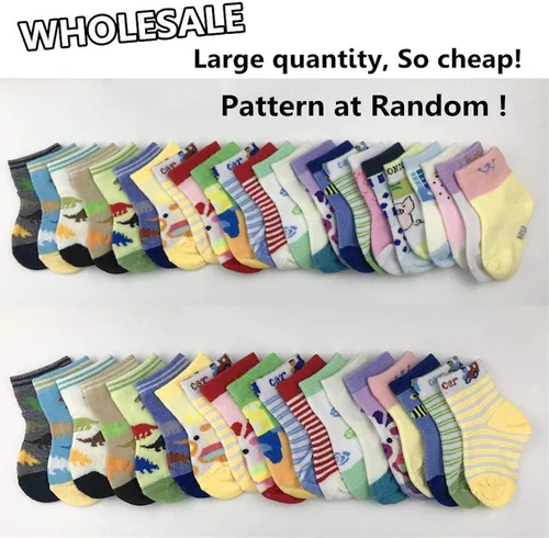 Miniatura 4 de WAFUNNE 20 pares de calcetines de bebé al por mayor para bebés, niños pequeños, niños, niños (patrón al azar)