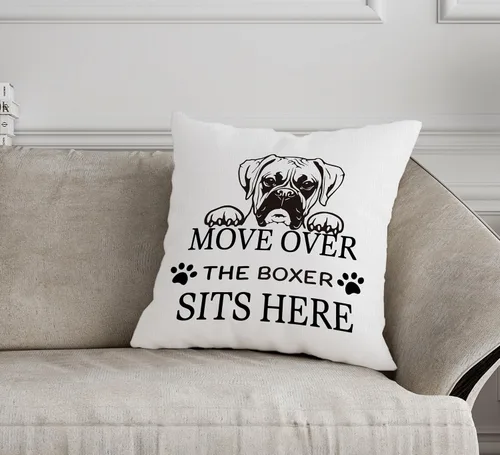 Miniatura 2 de Fundas de almohada Boxer Decor de 18 x 18 pulgadas, decoración del hogar de perros, regalos para amantes de los perros, almohadas decorativas Move
