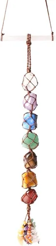 Miniatura 15 de Piedras preciosas curativas hechas a mano, cristales de Feng Shui para decoración de ventanas, ornamento colgante para decoración del hogar