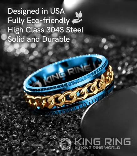 Miniatura 3 de King Ring Anillos Super Spinner de 0.315 in Segunda edición de anillos de acero inoxidable premium para hombres y mujeres Diseñado en Estados