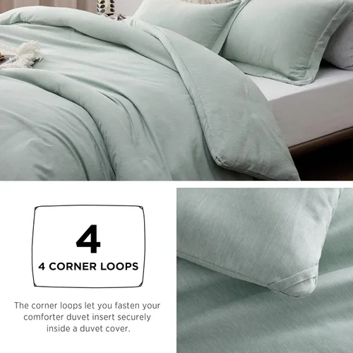 Miniatura 110 de Bedsure Juego de edredón Twin/Twin XL, ropa de cama suave beige para todas las estaciones, juego de cama teñido catiónico, 2 piezas, 1 edredón