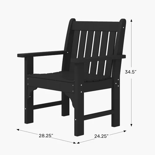 Miniatura 2 de WestinTrends Malibu Outdoor Patio HDPE Adirondack Silla de comedor para patio, color negro