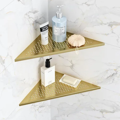 Miniatura 11 de Qeke Estante de Esquina para Baño, Estante de Ducha Empotrado de 10" Organizador, Estante de Acero Inoxidable SUS304 Montaje en Pared Triangular